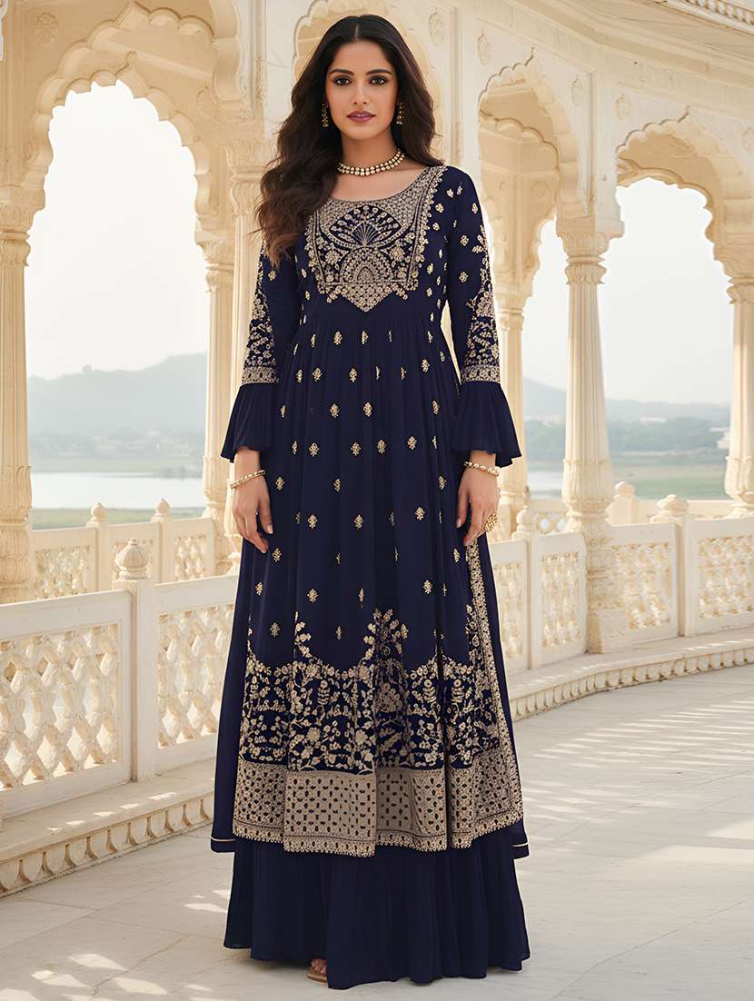 women solid with work semi-stitched suit set