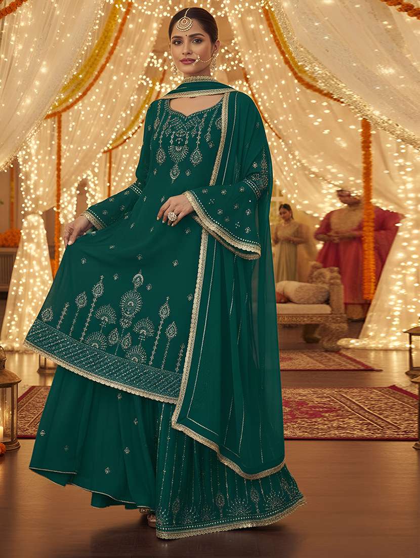 women solid with work semi-stitched suit set - 22379287 -  Standard Image - 2