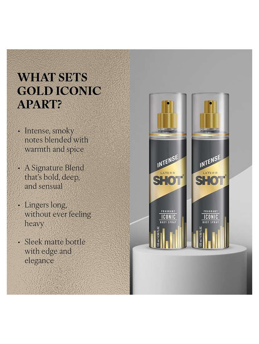 layer'r shot iconic long lasting fragrance body spray  -  for men (270 ml, pack of 2) - 22379378 -  Standard Image - 2