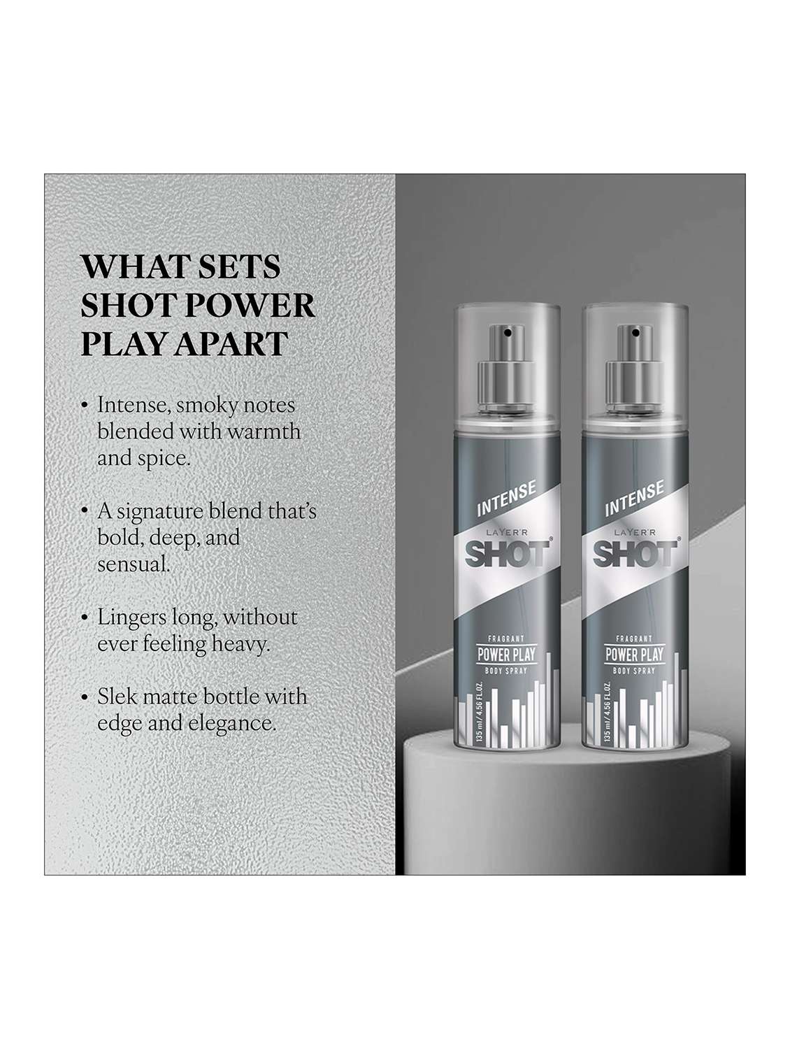 layer'r shot iconic long lasting fragrance body spray  -  for men (270 ml, pack of 2) - 22379382 -  Standard Image - 2
