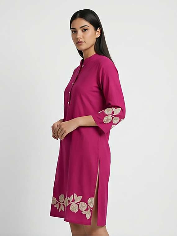 women printed three quarter sleeve kurta - 22379680 -  Standard Image - 2