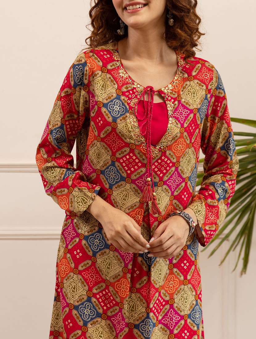 women printed kurta and palazzo set - 22379711 -  Standard Image - 2