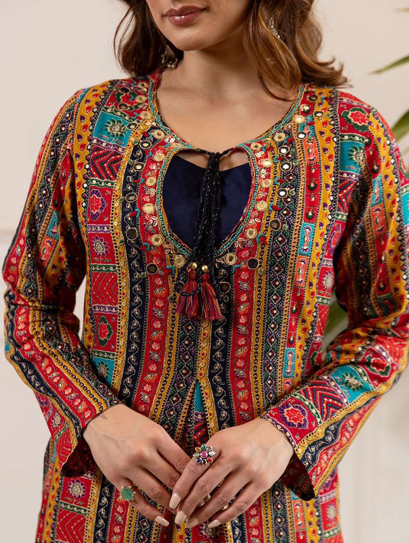 women printed kurta and palazzo set - 22379719 -  Standard Image - 2
