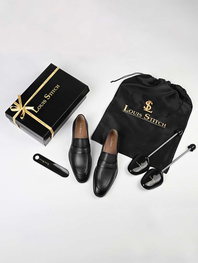 men solid slip on formal shoes - 22379770 -  Standard Image - 2