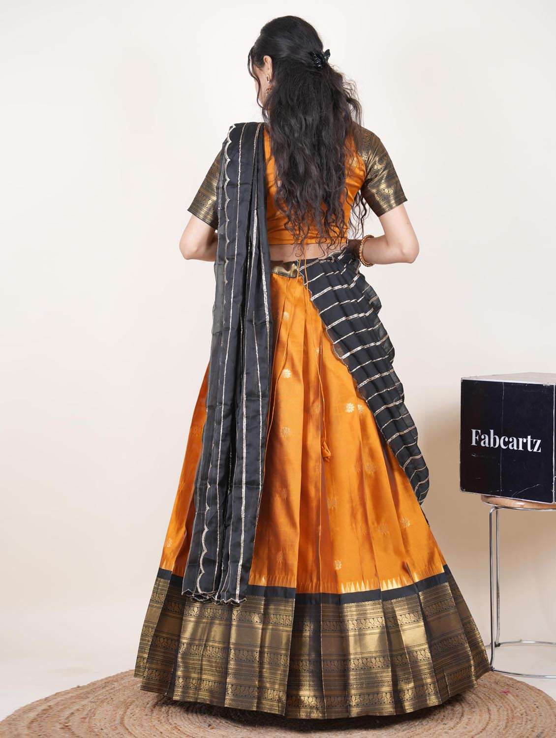 yellow silk flared lehenga - 22379895 -  Standard Image - 2