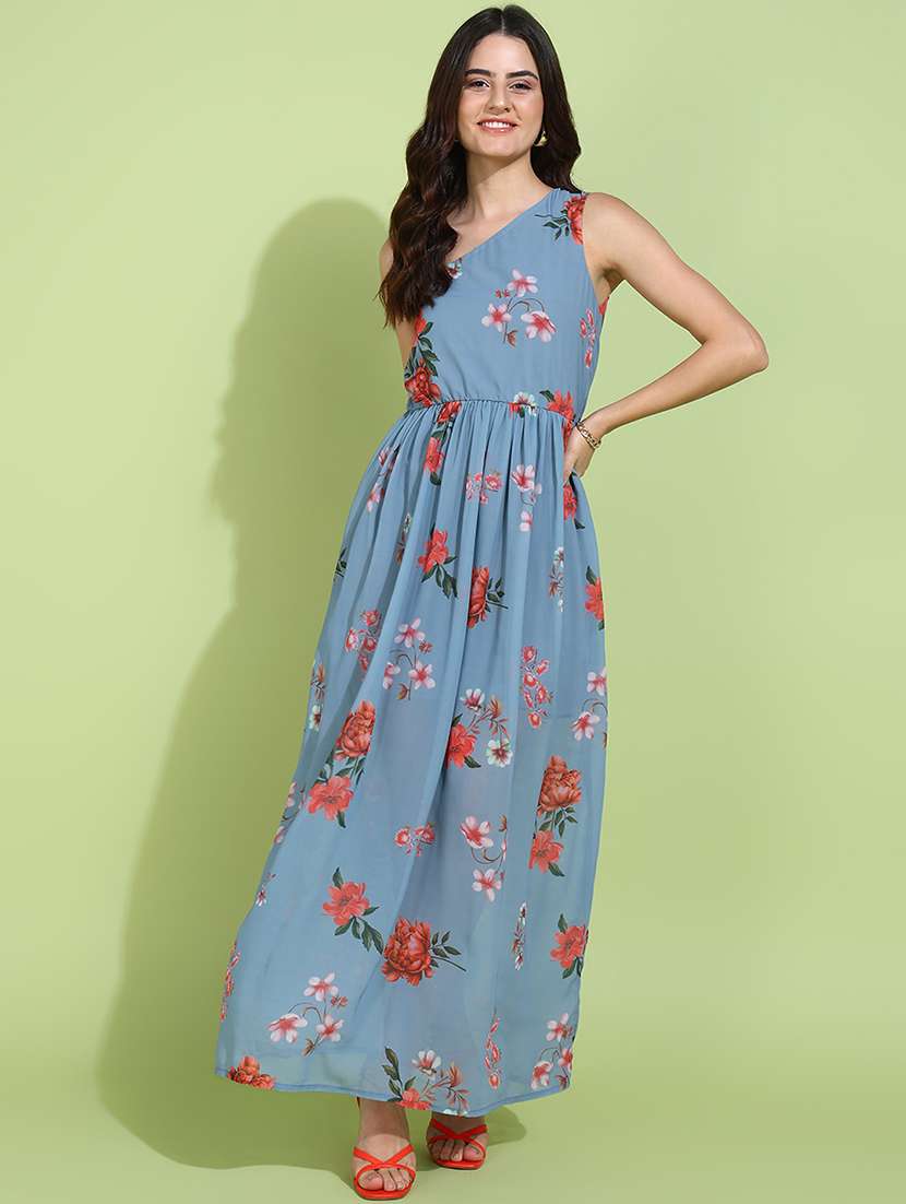 women floral print single shoulder a-line dress - 22379969 -  Standard Image - 2