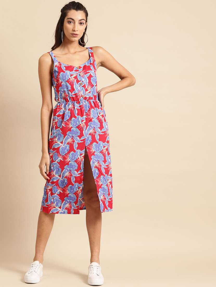 women floral print sleeveless a-line dress - 22380215 -  Standard Image - 2