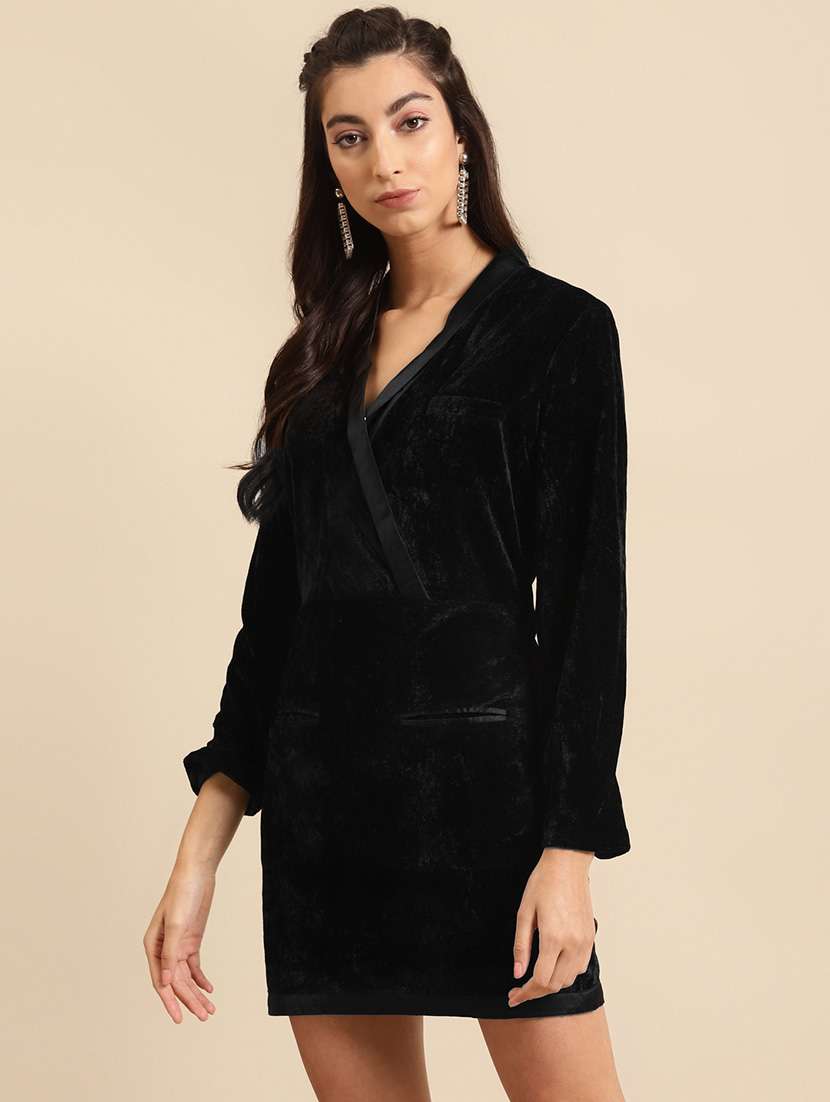 women solid long sleeve sheath dress  - 22380362 -  Standard Image - 2