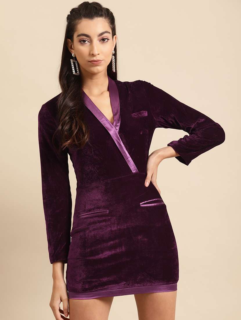 women solid long sleeve bodycon dress 