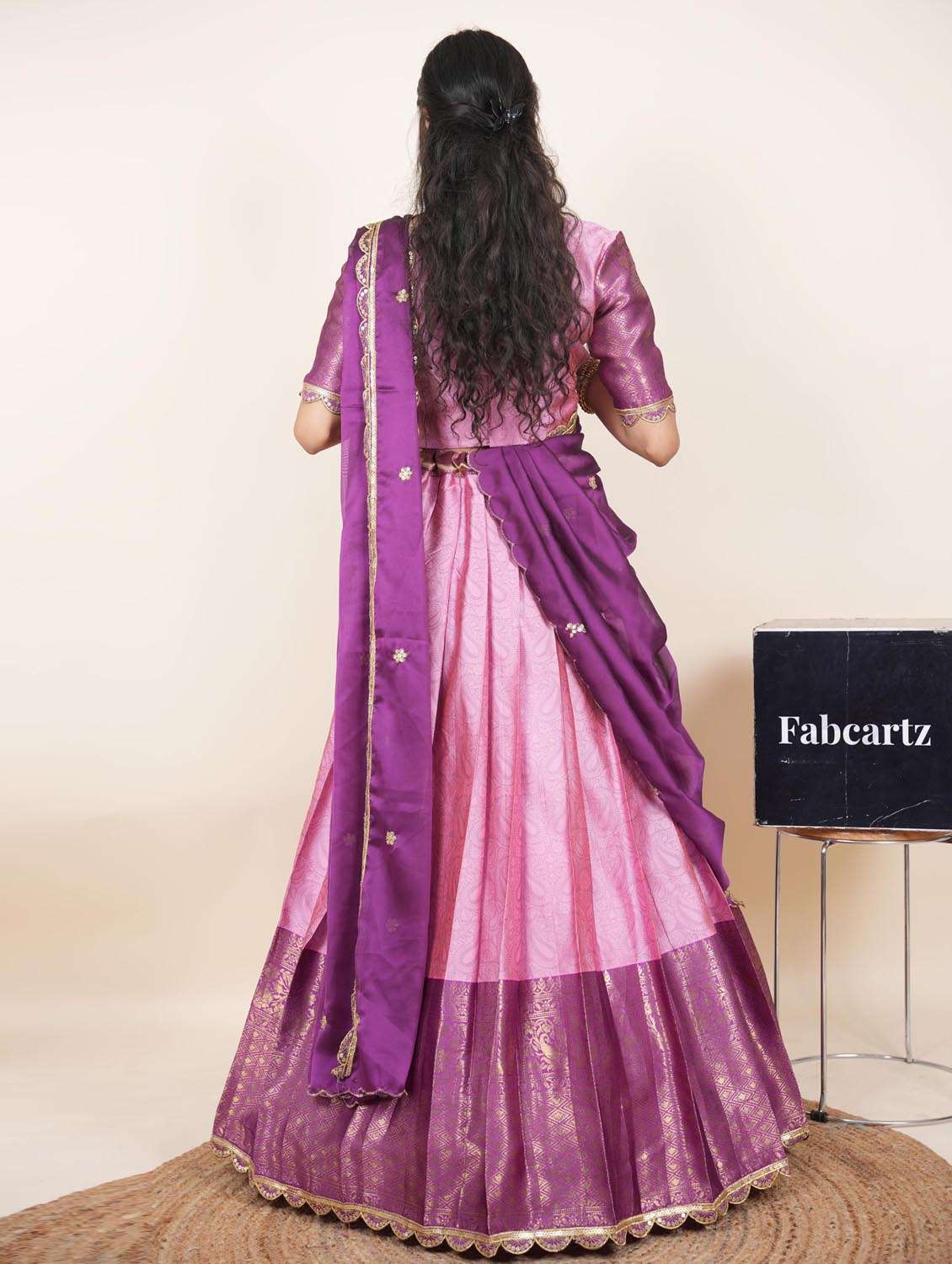 pink silk flared lehenga - 22380560 -  Standard Image - 2