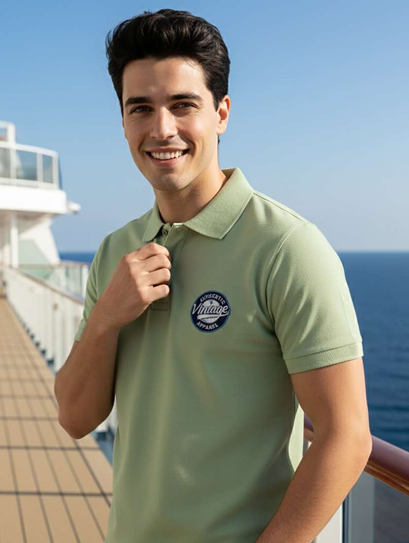 men printed short sleeve regular fit polo t-shirt - 22380687 -  Standard Image - 2