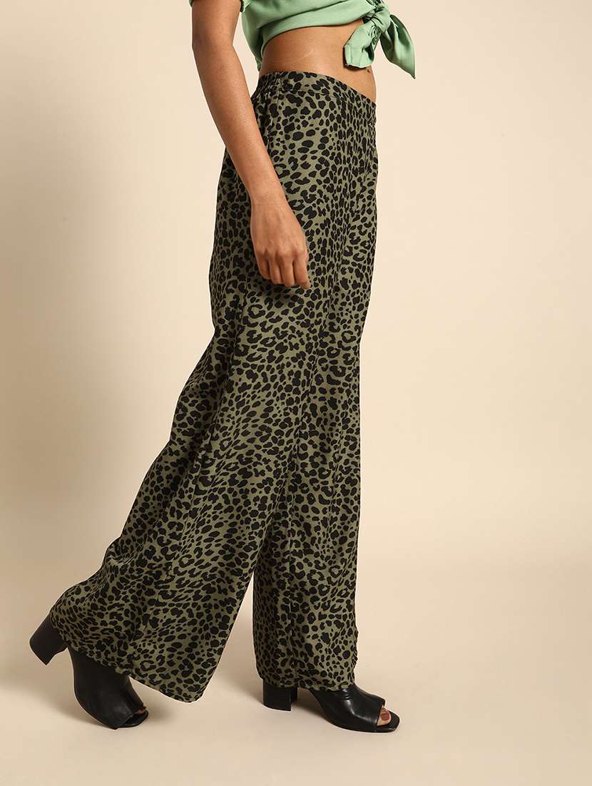 women animal print mid staright palazzo - 22380724 -  Standard Image - 2