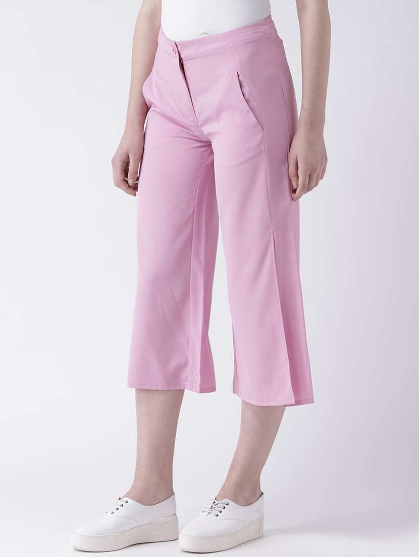 women solid mid rise culottes - 22380727 -  Standard Image - 2