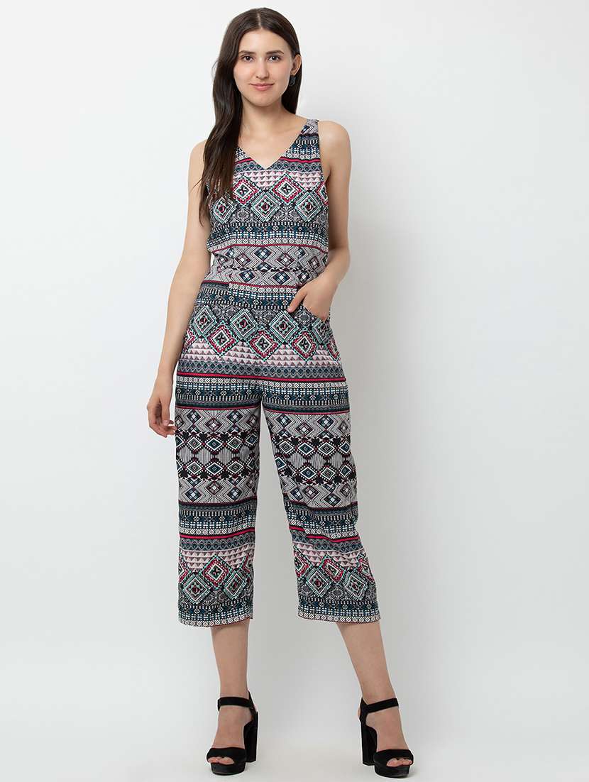 women printed sleeveless jumpsuit - 22380742 -  Standard Image - 2