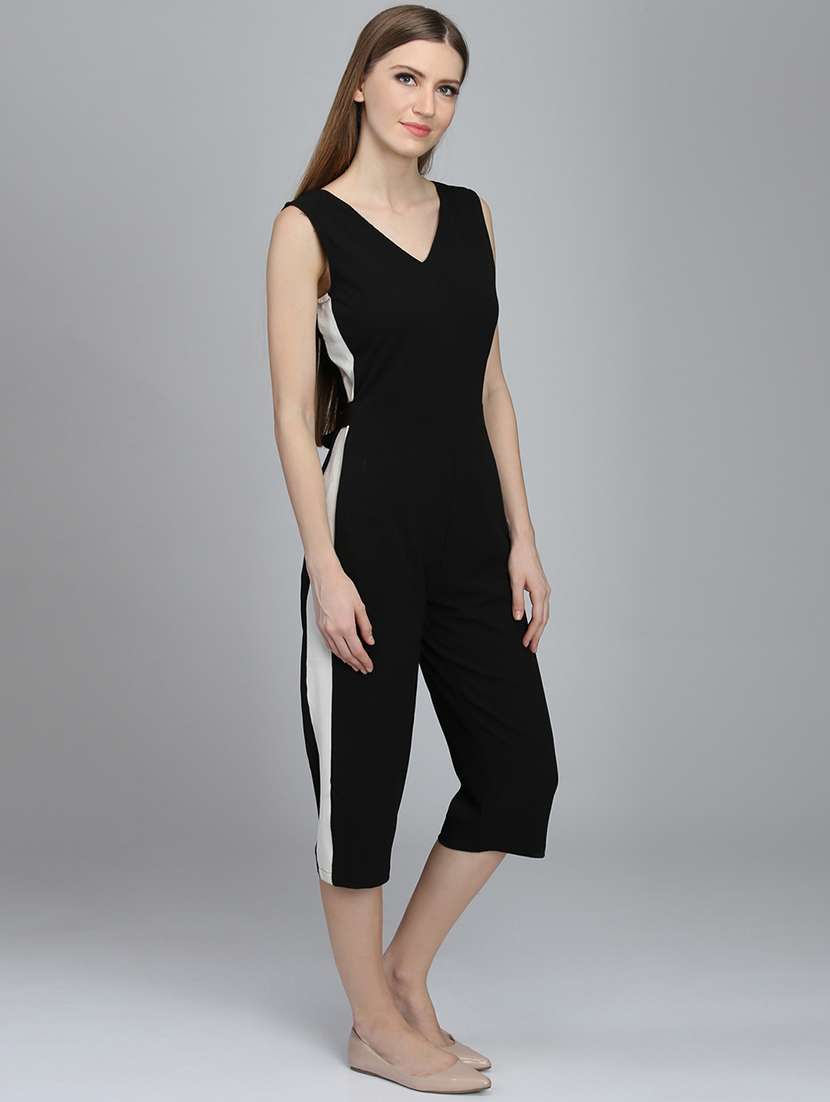 women black solid sleeveless jumpsuit - 22380752 -  Standard Image - 2