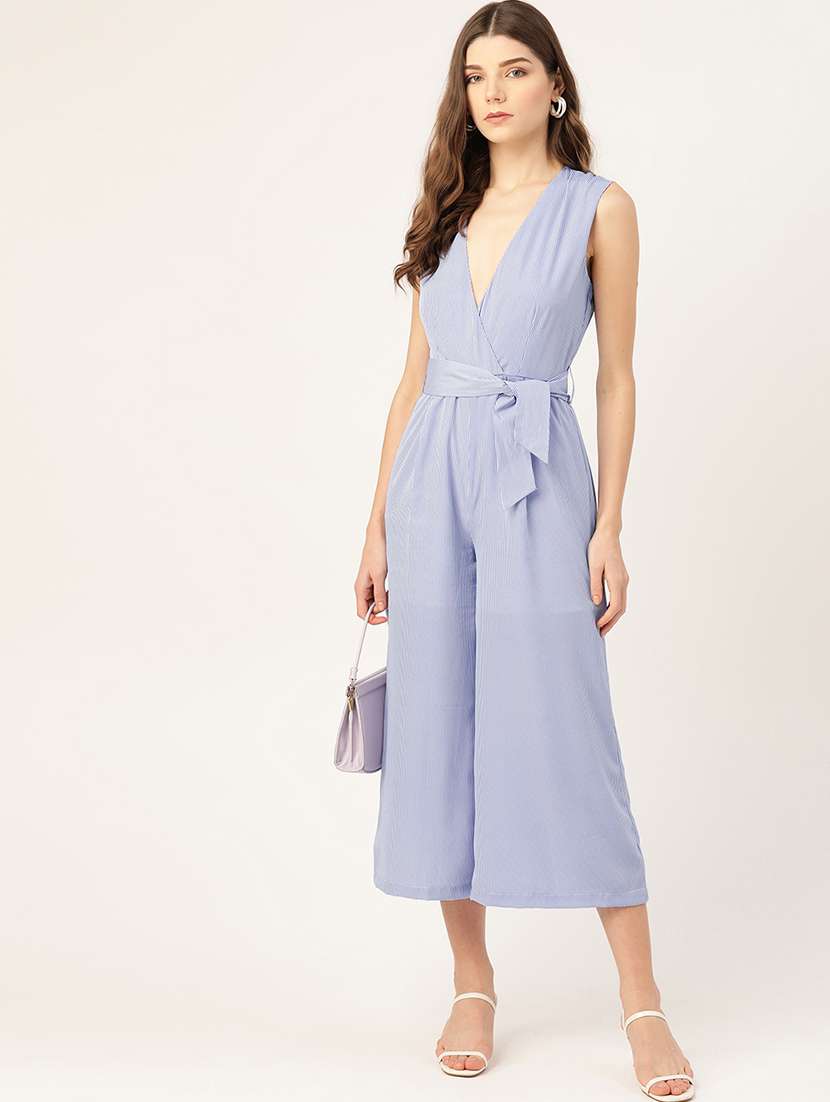 women striped sleeveless jumpsuit