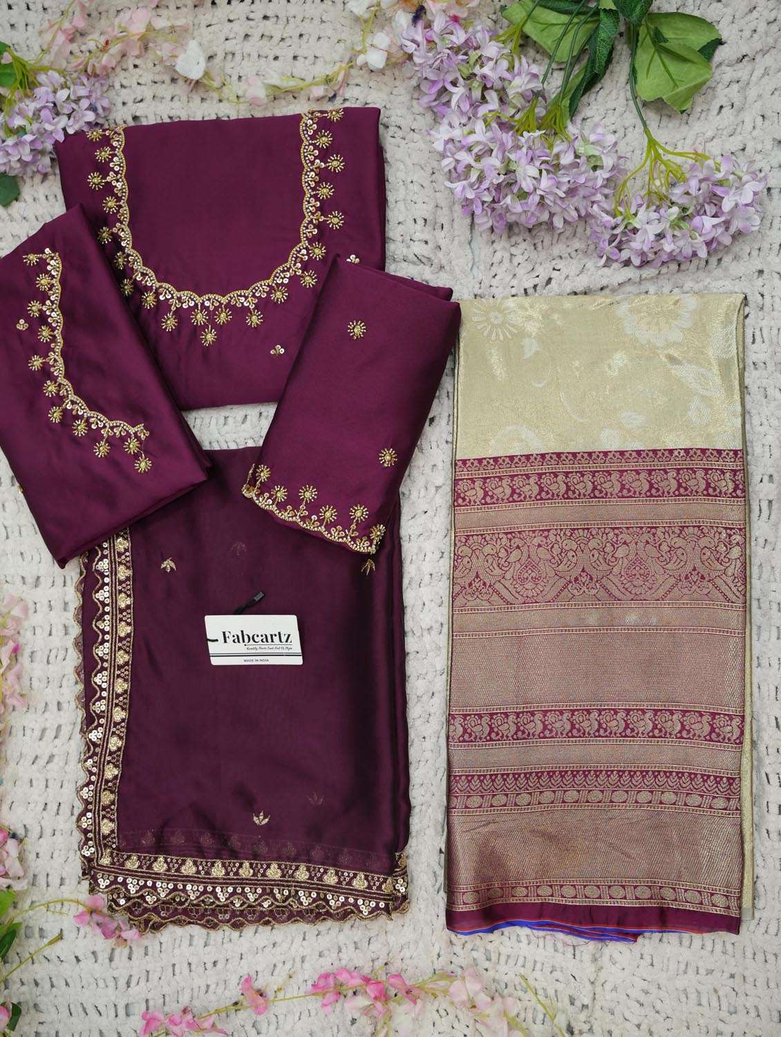 cream silk flared lehenga