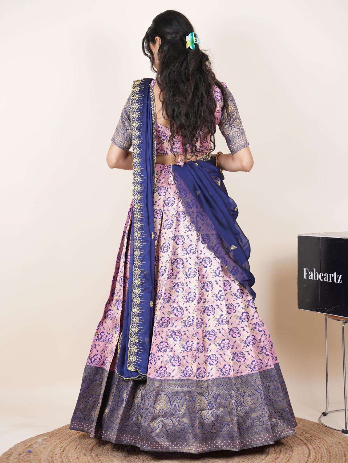 pink silk flared lehenga - 22380812 -  Standard Image - 2