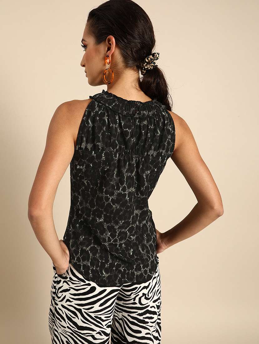 women printed sleeveless regular top - 22380828 -  Standard Image - 2