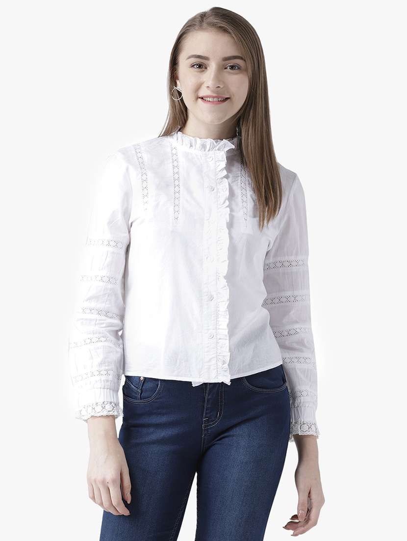women solid long sleeve regular top