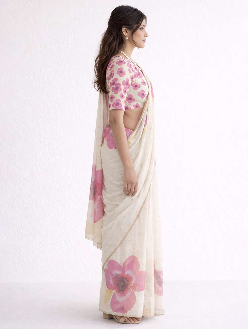 women printed casual wear saree with blouse - 22380906 -  Standard Image - 2