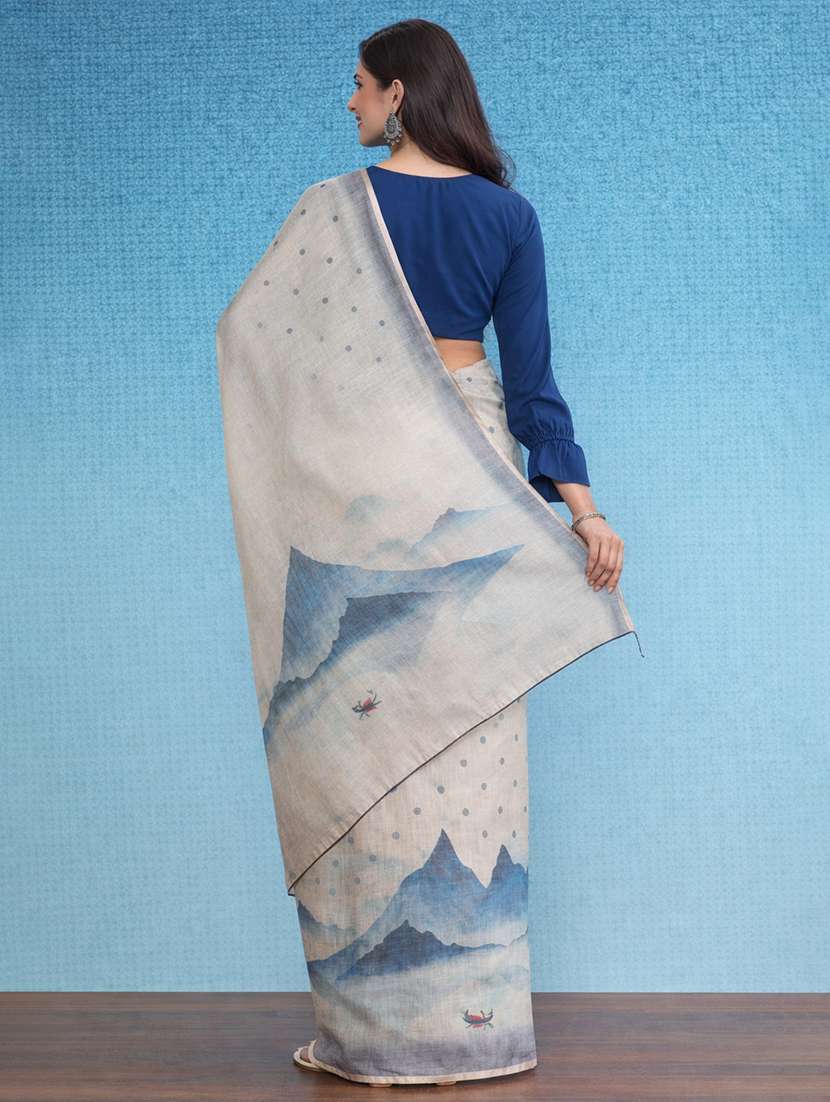 Women Printed Casual Wear Saree With Blouse - 22380909 -  Standard Image - 2