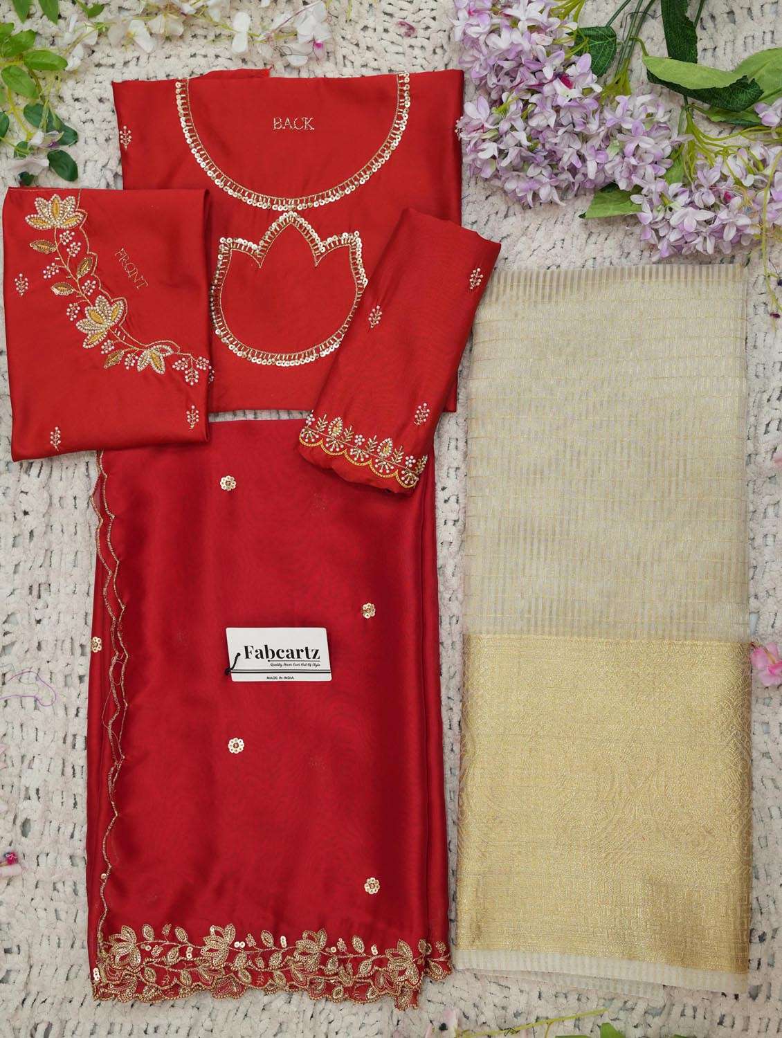 women self design south indian style unstitched lehenga choli set