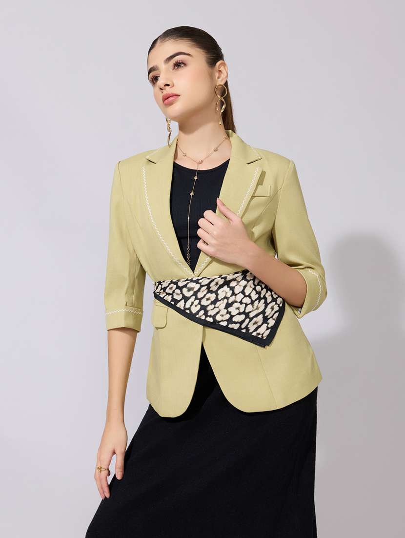 women solid long sleeve single breasted blazer - 22380986 -  Standard Image - 2