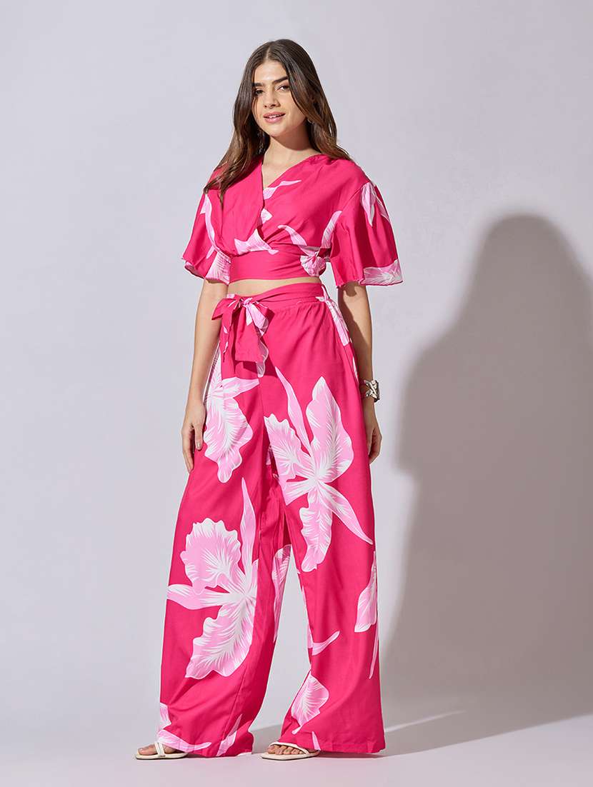 women printed top and trouser co-ord set - 22381006 -  Standard Image - 2