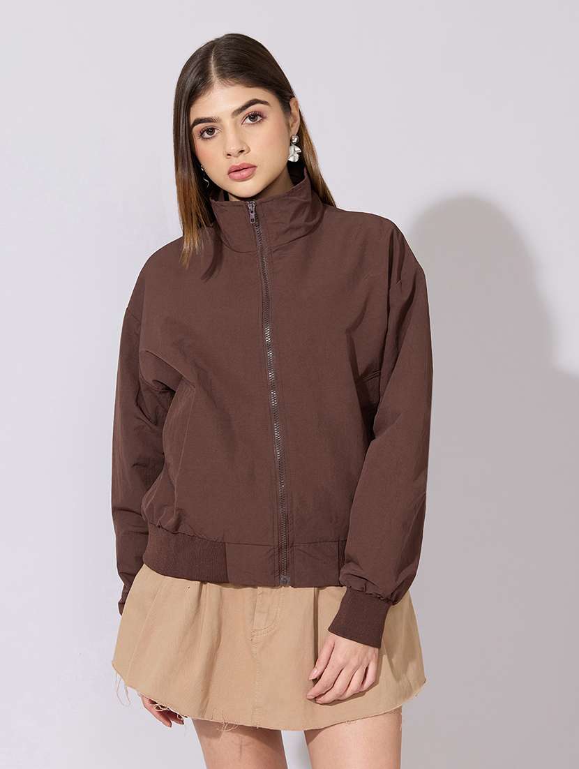 women solid long sleeve biker jacket - 22381033 -  Standard Image - 2