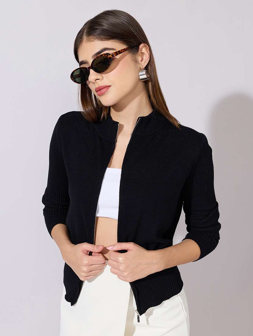 women solid long sleeve regular jacket