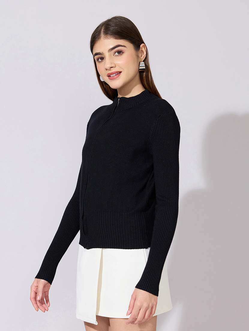 women solid long sleeve regular jacket - 22381037 -  Standard Image - 2