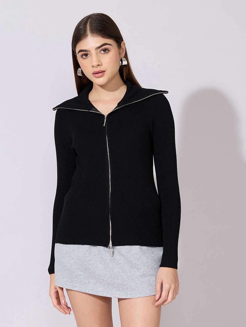 women solid long sleeve regular jacket - 22381038 -  Standard Image - 2