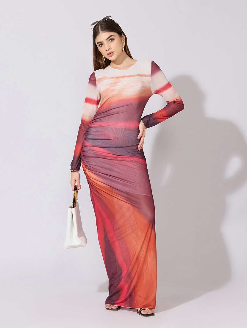 women printed long sleeve bodycon dress - 22381147 -  Standard Image - 2