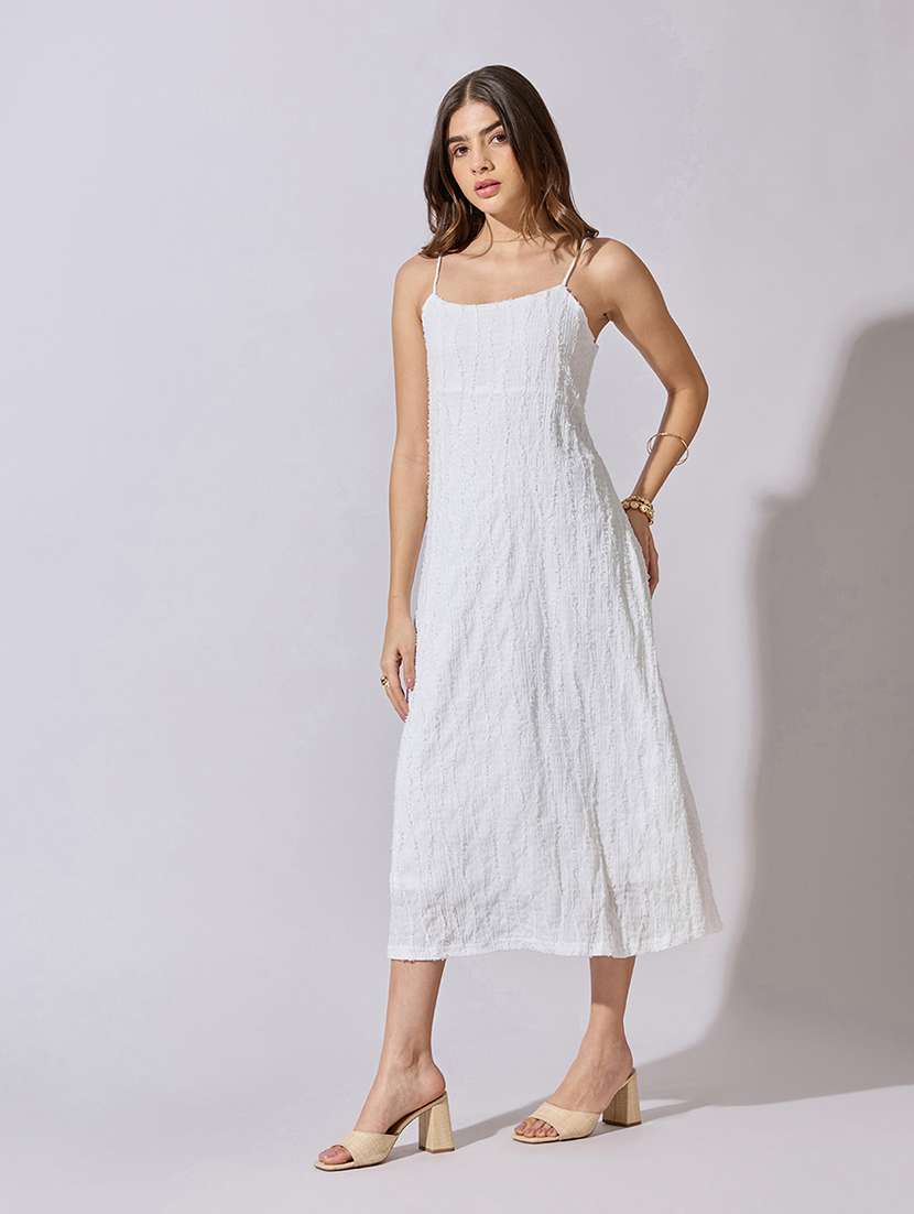 women self designed shoulder strap a-line dress - 22381176 -  Standard Image - 2