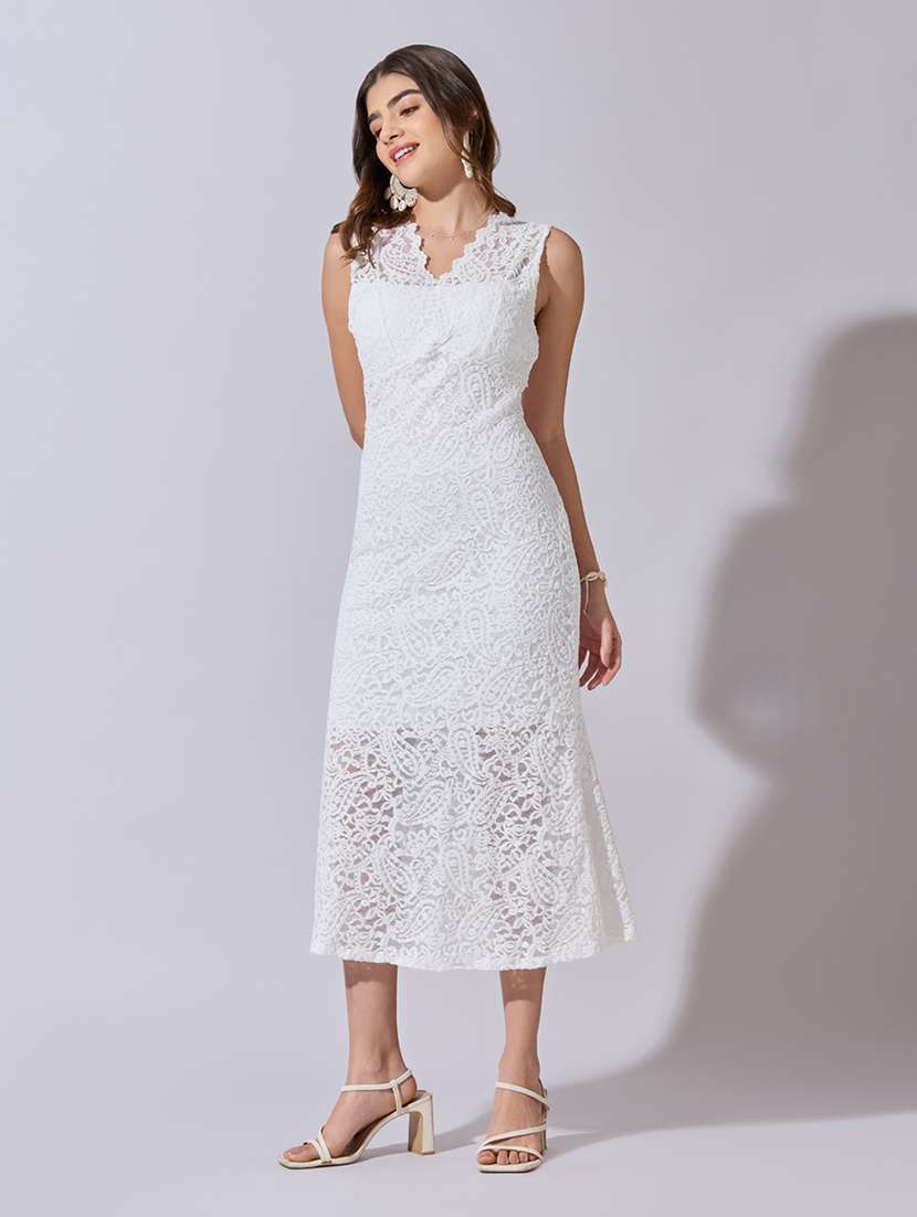 women self designed sleeveless lace bodycon dress - 22381179 -  Standard Image - 2