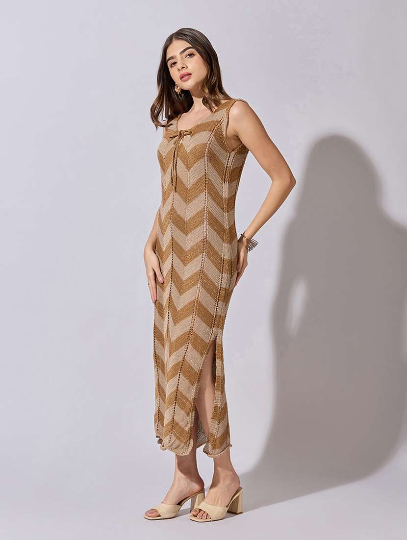 women self designed sleeveless straight dress - 22381212 -  Standard Image - 2