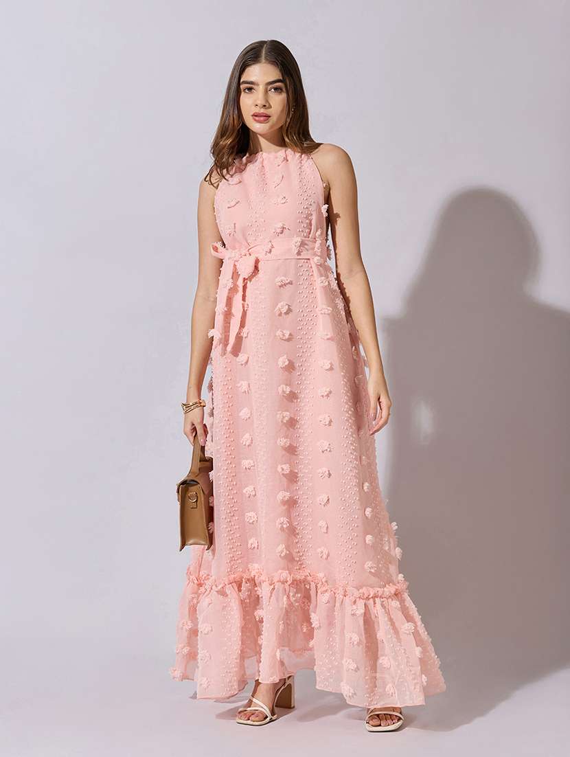 women self designed sleeveless tiered dress - 22381220 -  Standard Image - 2