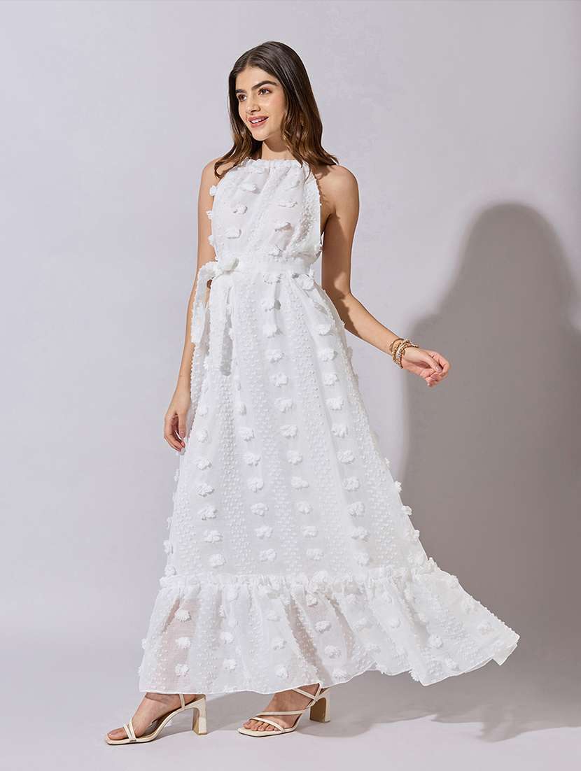 women self designed sleeveless tiered dress - 22381221 -  Standard Image - 2