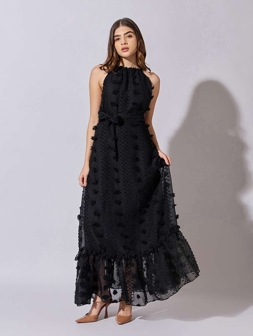 women self designed sleeveless tiered dress - 22381222 -  Standard Image - 2