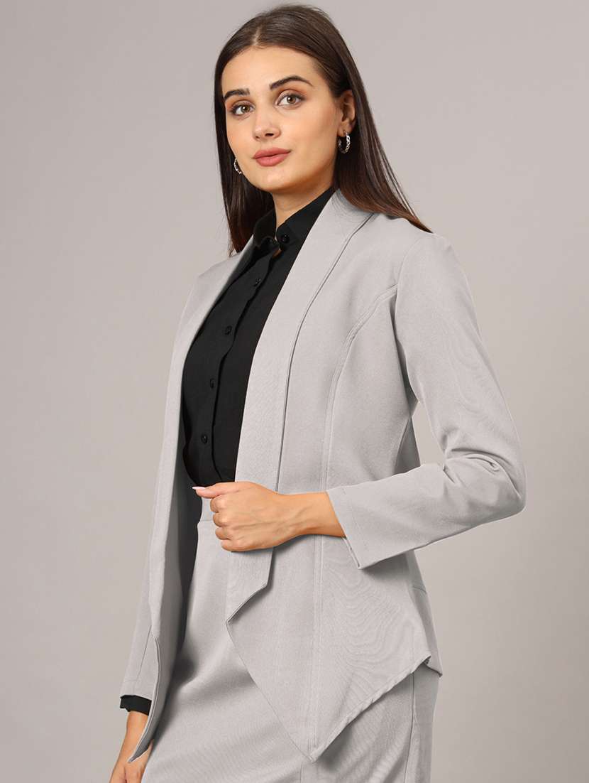 women solid long sleeve formal blazer - 22381240 -  Standard Image - 2