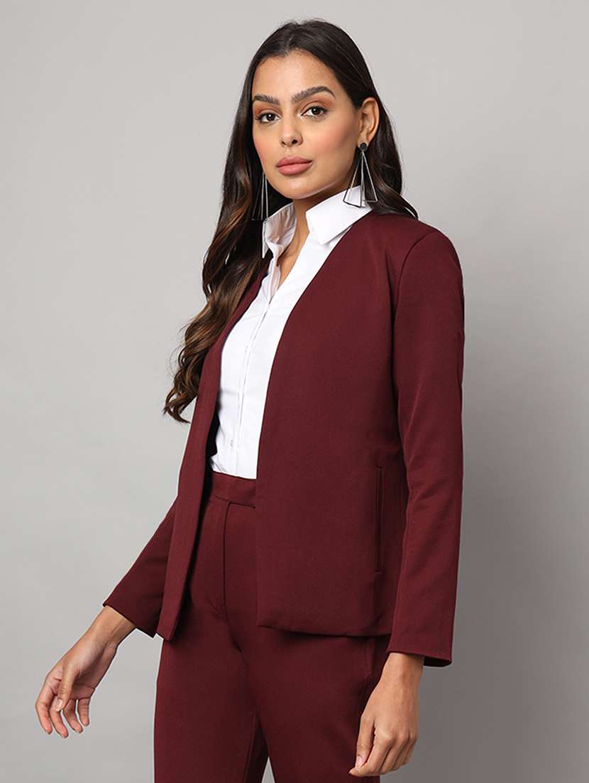 women solid long sleeve formal blazer - 22381245 -  Standard Image - 2