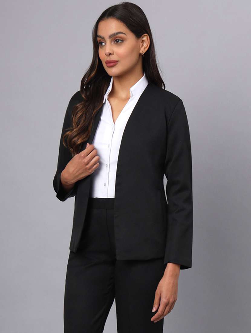 women solid long sleeve formal blazer - 22381246 -  Standard Image - 2
