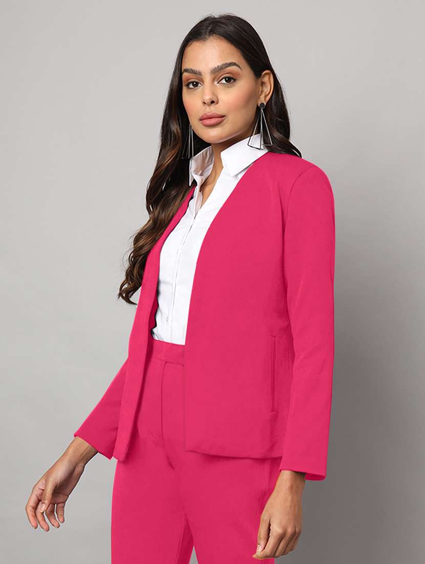 women solid long sleeve formal blazer - 22381251 -  Standard Image - 2