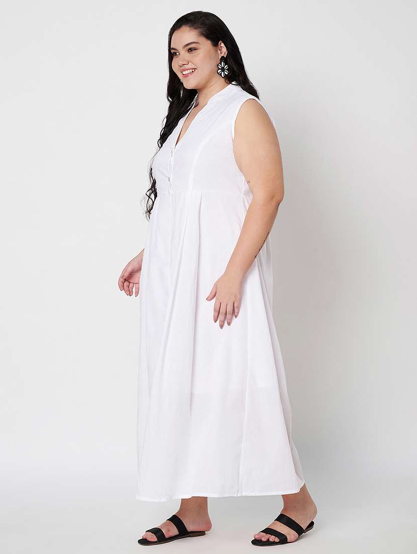 women plus size solid sleeveless a-line dress - 22381332 -  Standard Image - 2