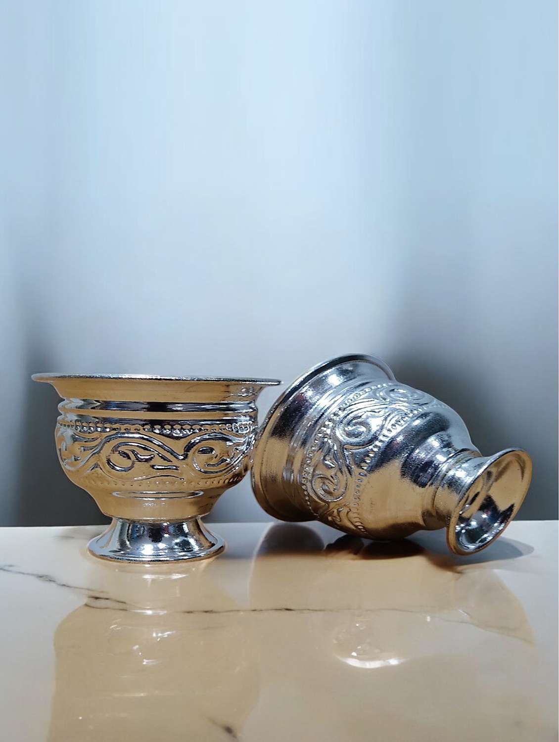  sigaram 2 inch german silver kum kum cup for home - 22381626 -  Standard Image - 2