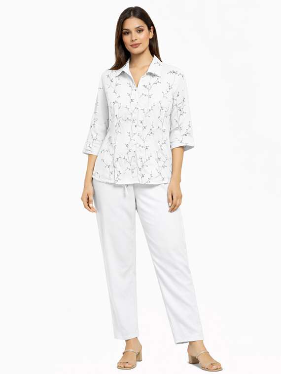 women embroidered top and trouser co-ord set - 22381669 -  Standard Image - 2
