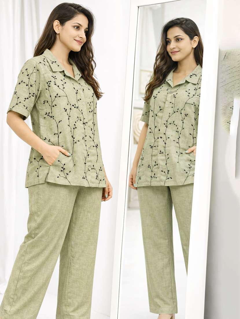 women embroidered top and trouser co-ord set - 22381671 -  Standard Image - 2