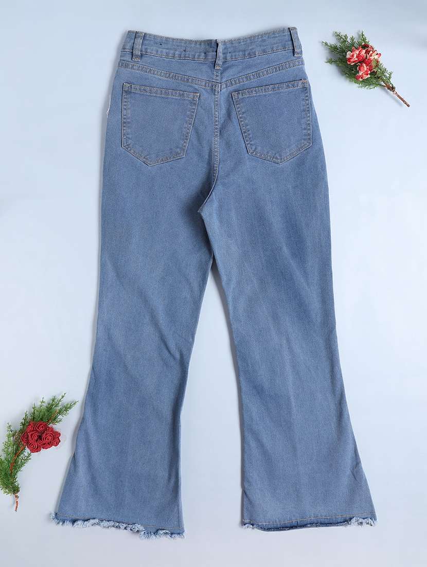 girls washed mid rise bootcut jeans - 22381738 -  Standard Image - 2