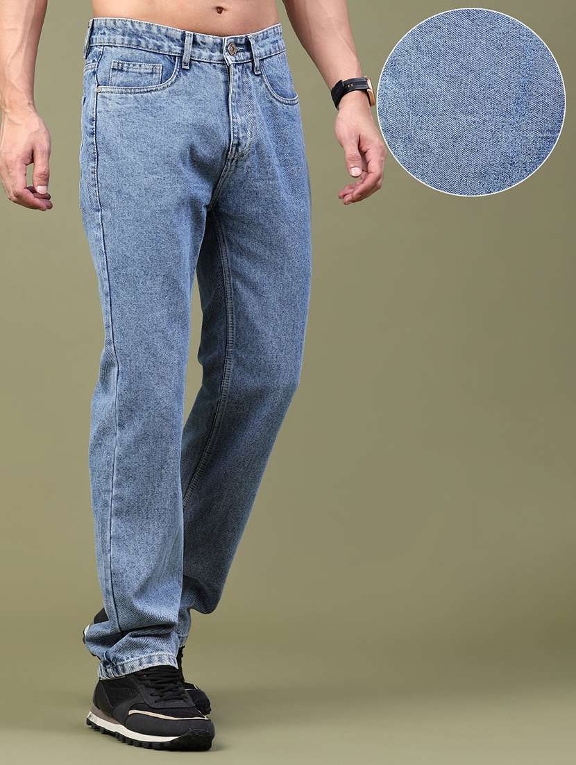 men plain mid rise full length straight jeans - 22382032 -  Standard Image - 2